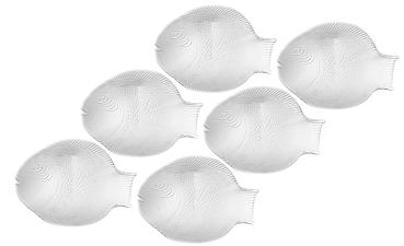 Fischteller Glas 35x20cm - 6 Stück